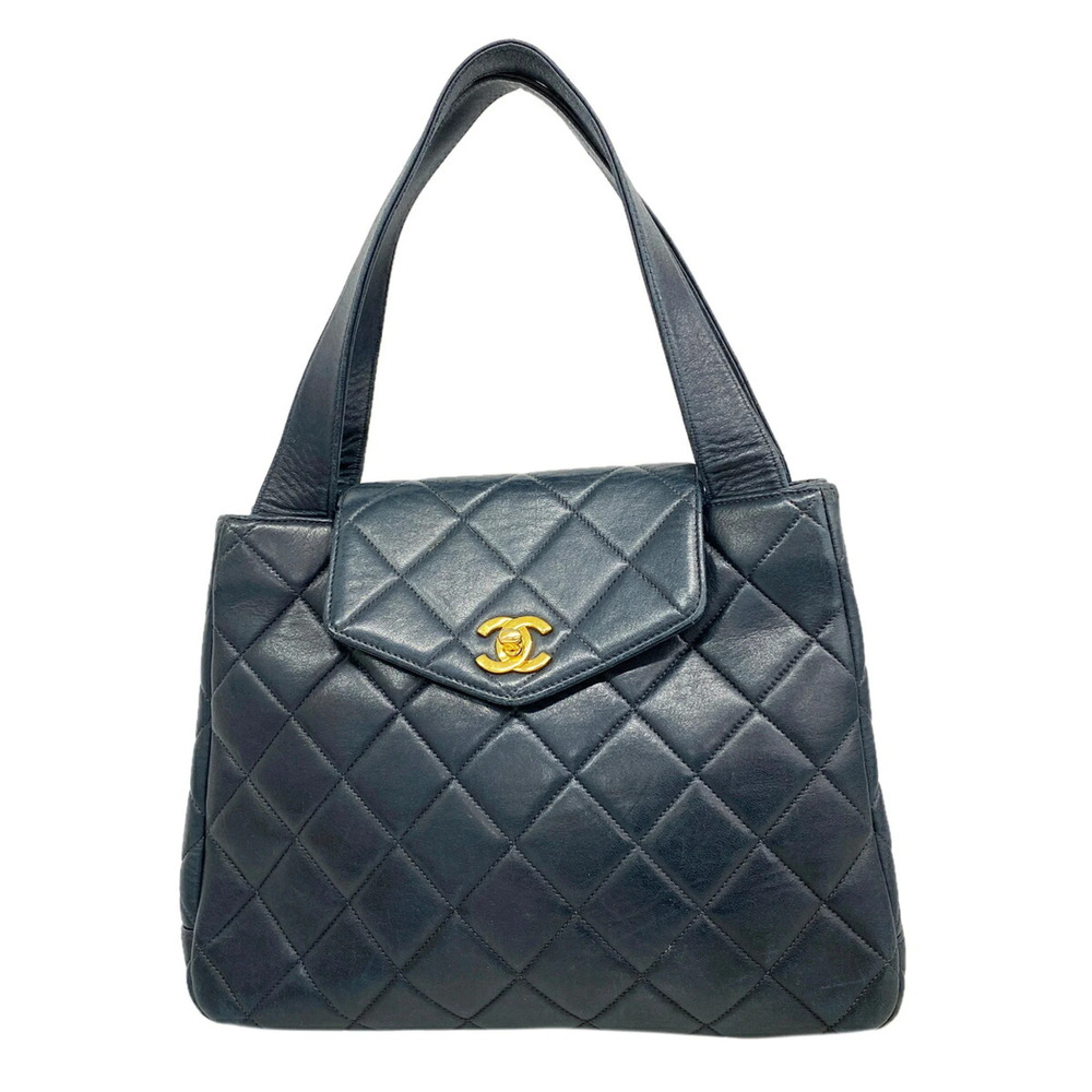 Chanel Matelassé Lambskin Handbag, Black, Women's, OP013721